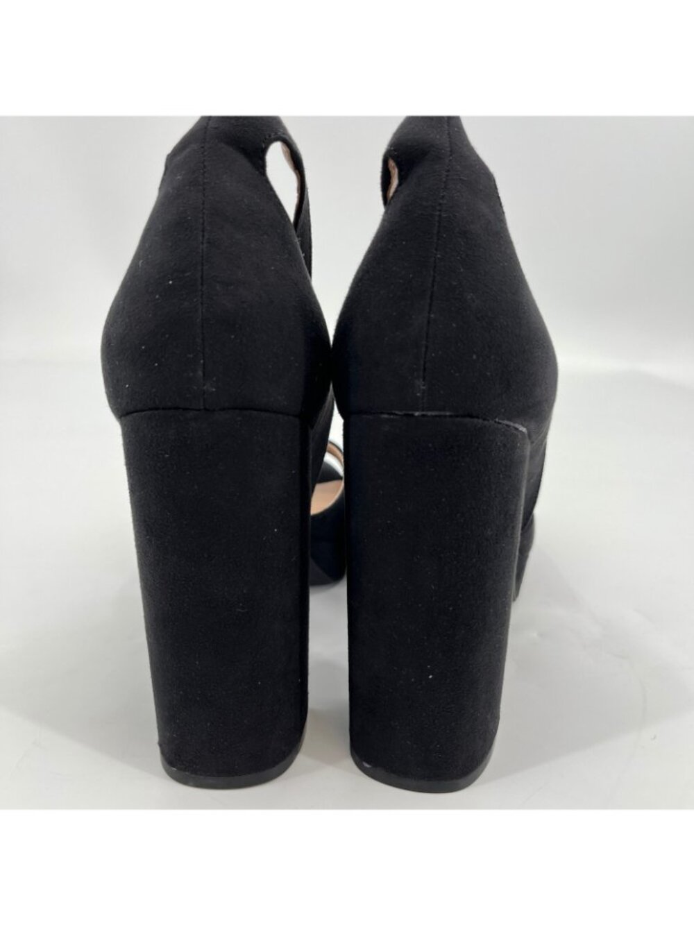 Sun + Stone Reemaa Platform Sandals Black Size 10M Fabric Block Heel Ankle Strap - Picture 2 of 16